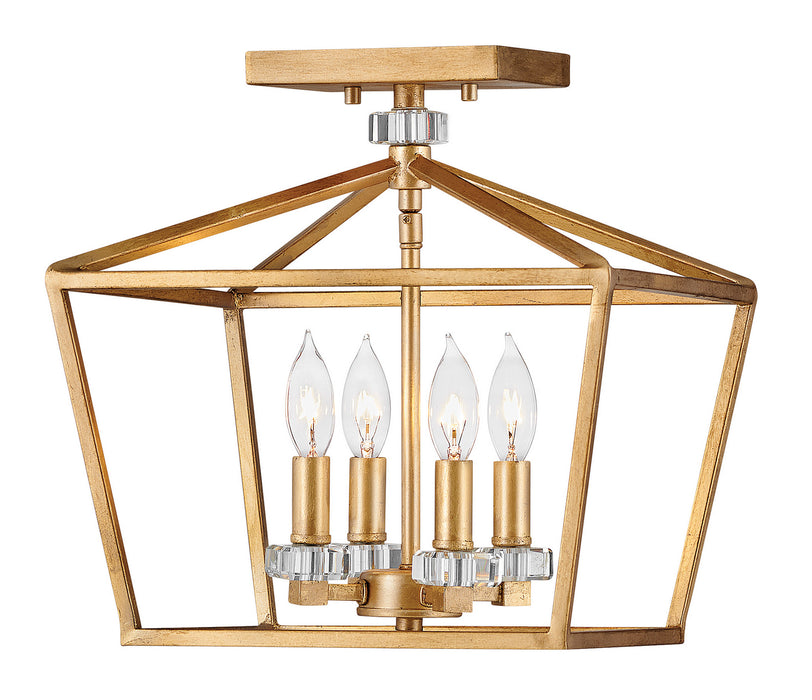 Hinkley 3533DA LED Chandelier, Distressed Brass