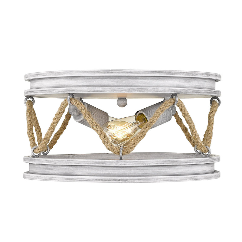 Golden 1048-FM GDW Two Light Flush Mount, Gray Driftwood