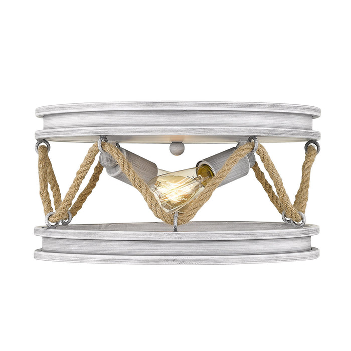 Golden 1048-FM GDW Two Light Flush Mount, Gray Driftwood