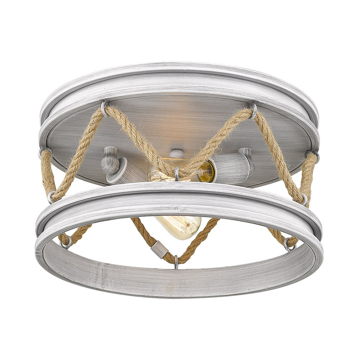 Golden 1048-FM GDW Two Light Flush Mount, Gray Driftwood