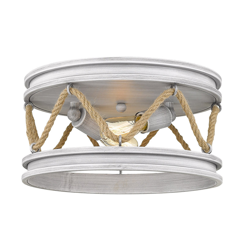 Golden 1048-FM GDW Two Light Flush Mount, Gray Driftwood