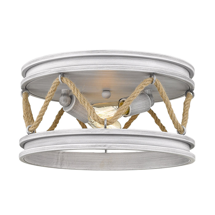 Golden 1048-FM GDW Two Light Flush Mount, Gray Driftwood