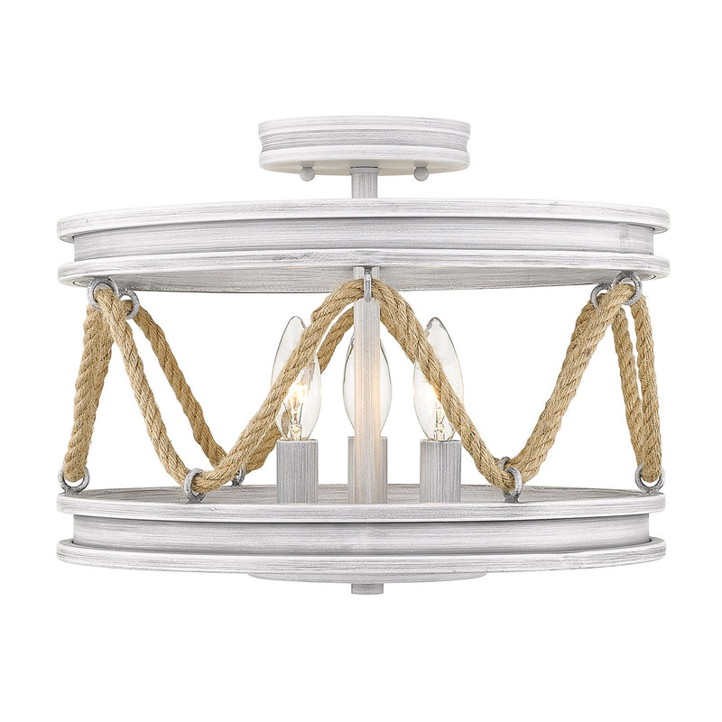 Golden 1048-SF GDW Three Light Semi-Flush Mount, Gray Driftwood