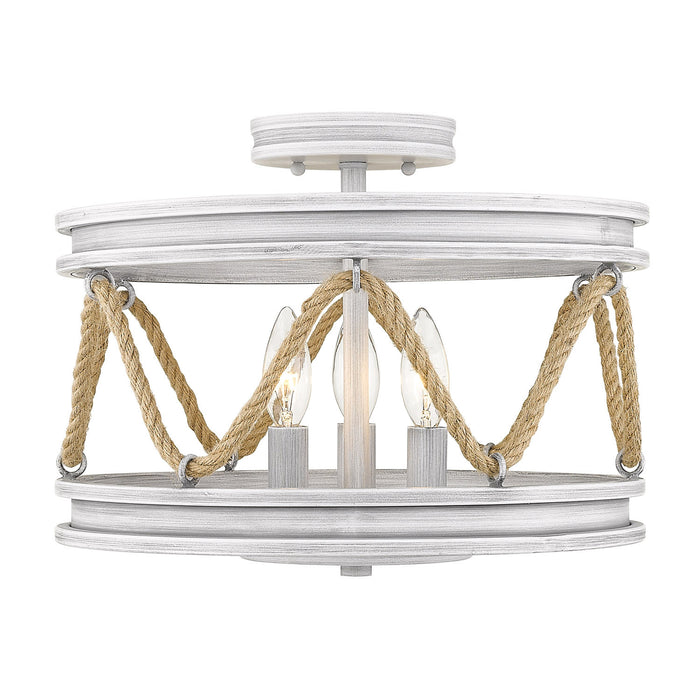 Golden 1048-SF GDW Three Light Semi-Flush Mount, Gray Driftwood