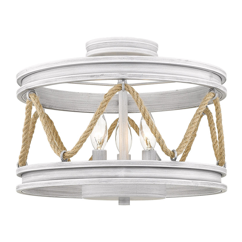 Golden 1048-SF GDW Three Light Semi-Flush Mount, Gray Driftwood