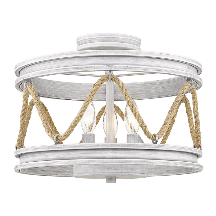 Golden 1048-SF GDW Three Light Semi-Flush Mount, Gray Driftwood