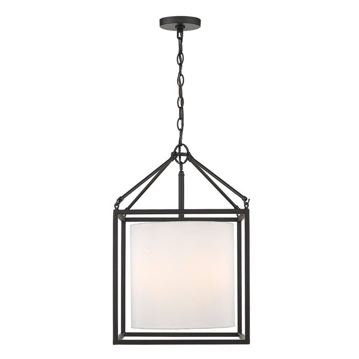 Golden 2243-3P BLK-MWS Three Light Pendant, Matte Black