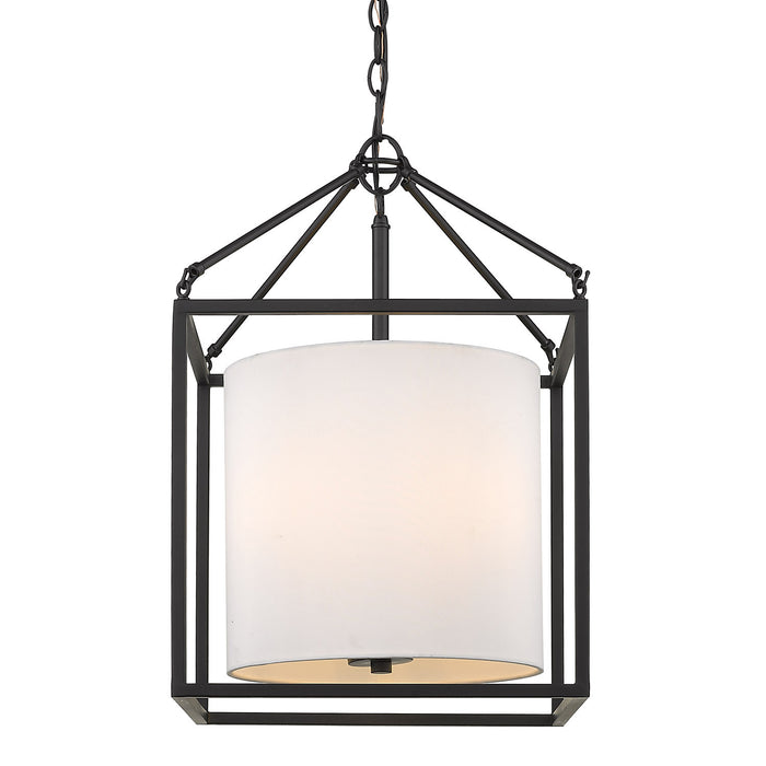 Golden 2243-3P BLK-MWS Three Light Pendant, Matte Black