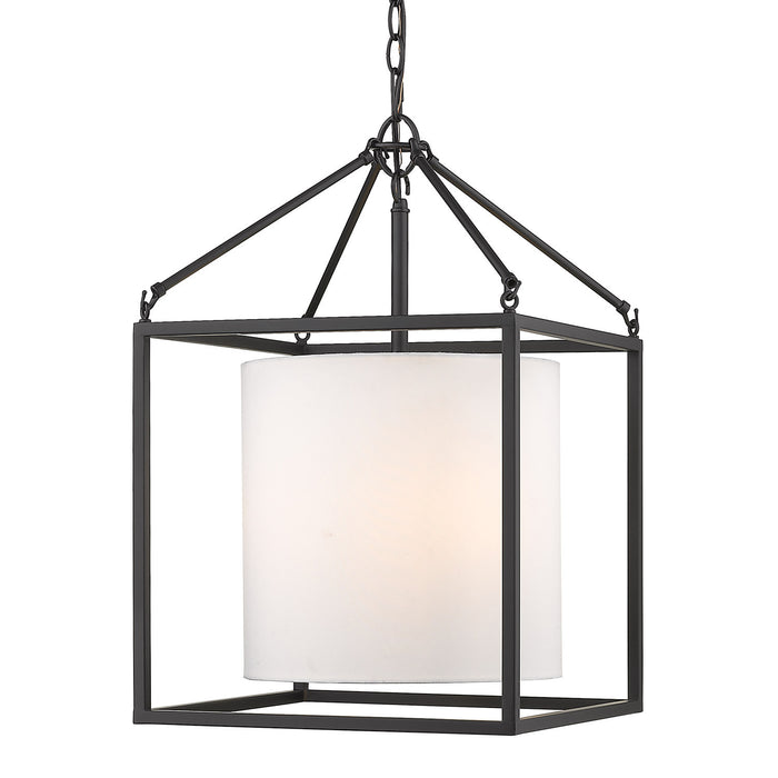 Golden 2243-3P BLK-MWS Three Light Pendant, Matte Black