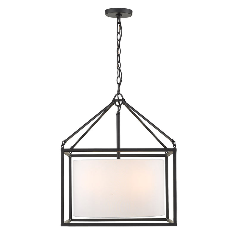 Golden 2243-5 BLK-MWS Five Light Chandelier, Matte Black