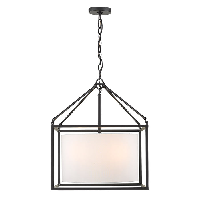 Golden 2243-5 BLK-MWS Five Light Chandelier, Matte Black