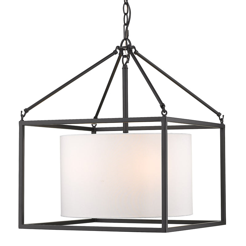 Golden 2243-5 BLK-MWS Five Light Chandelier, Matte Black