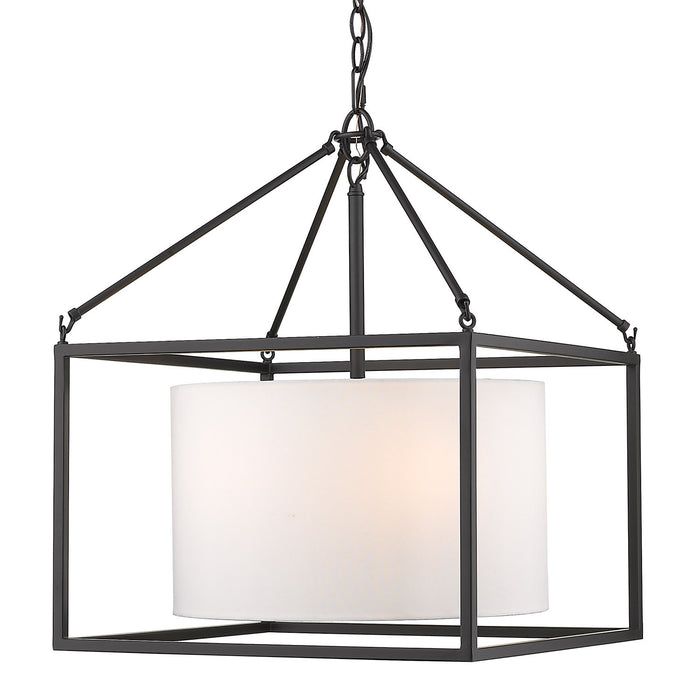 Golden 2243-5 BLK-MWS Five Light Chandelier, Matte Black