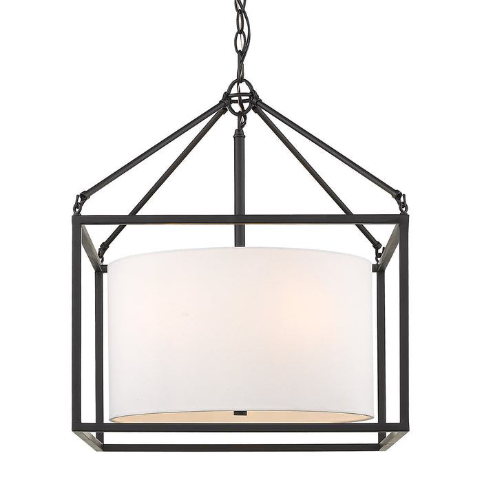 Golden 2243-5 BLK-MWS Five Light Chandelier, Matte Black