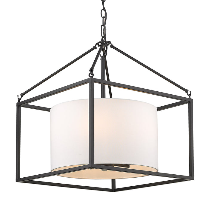 Golden 2243-5 BLK-MWS Five Light Chandelier, Matte Black