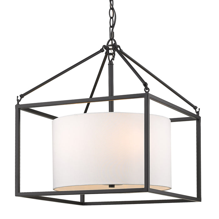 Golden 2243-5 BLK-MWS Five Light Chandelier, Matte Black