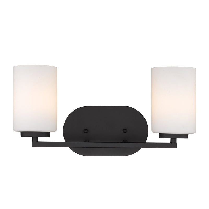 Golden 2243-BA2 BLK-OP Two Light Bath Vanity, Matte Black