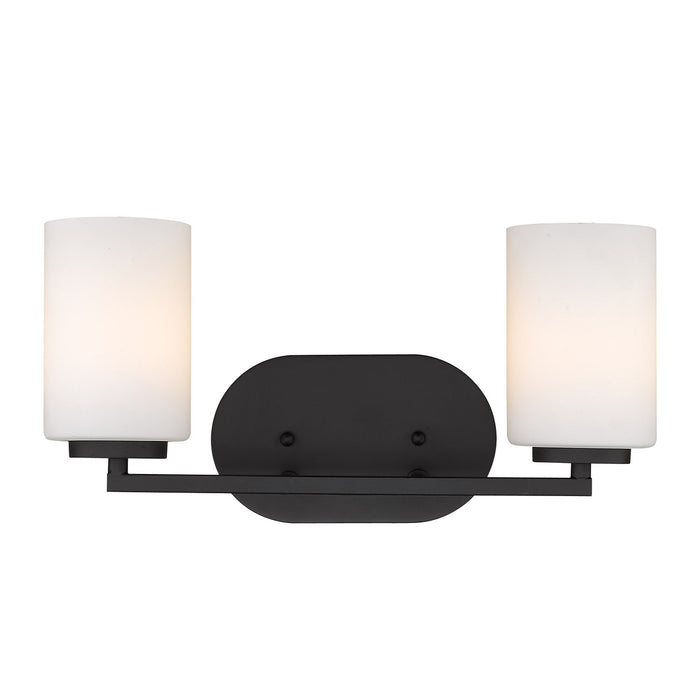 Golden 2243-BA2 BLK-OP Two Light Bath Vanity, Matte Black