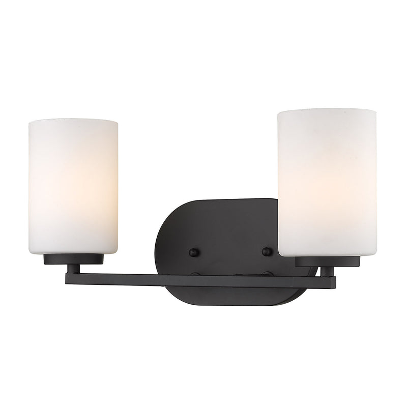 Golden 2243-BA2 BLK-OP Two Light Bath Vanity, Matte Black