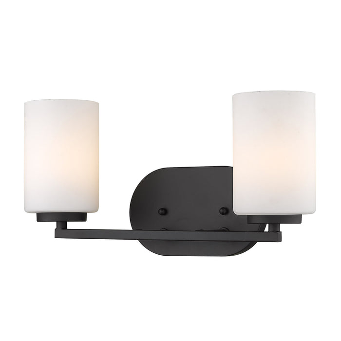 Golden 2243-BA2 BLK-OP Two Light Bath Vanity, Matte Black