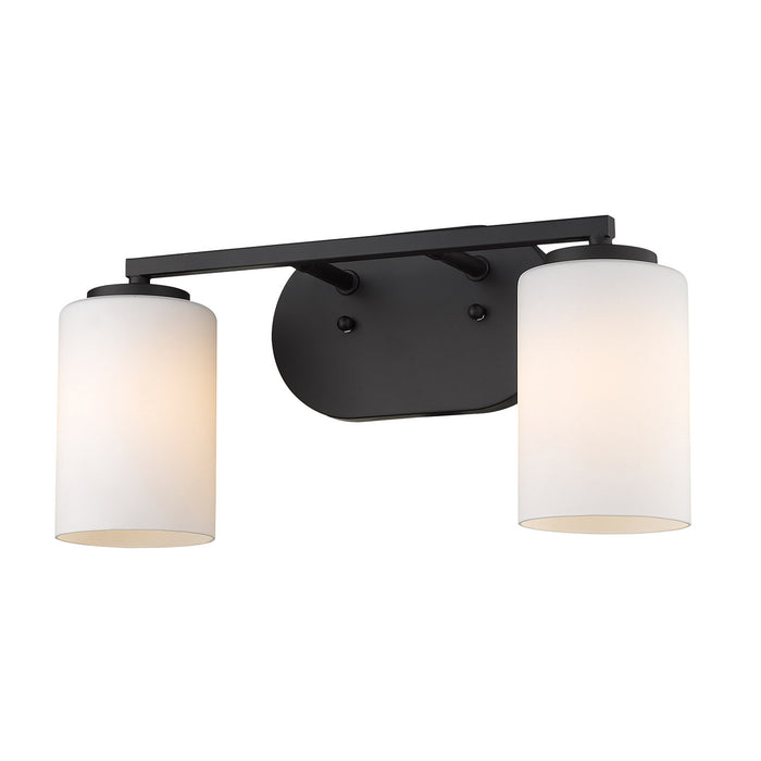 Golden 2243-BA2 BLK-OP Two Light Bath Vanity, Matte Black