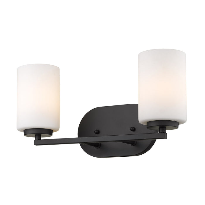 Golden 2243-BA2 BLK-OP Two Light Bath Vanity, Matte Black