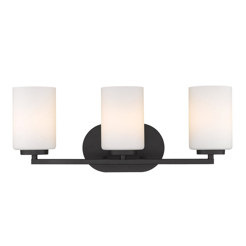 Golden 2243-BA3 BLK-OP Three Light Bath Vanity, Matte Black