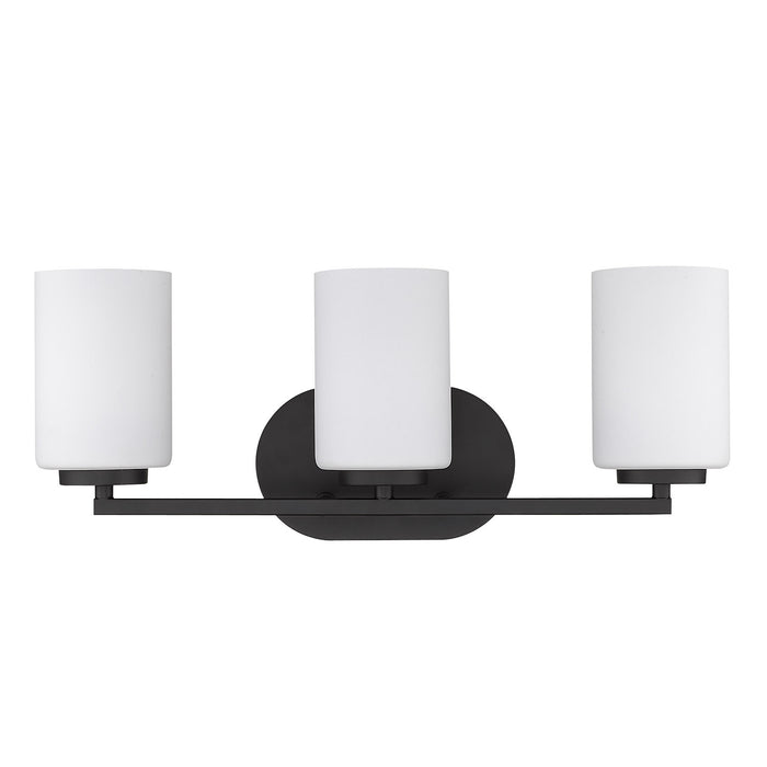 Golden 2243-BA3 BLK-OP Three Light Bath Vanity, Matte Black