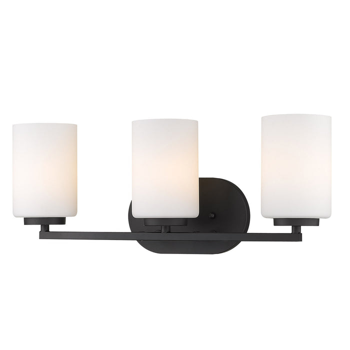 Golden 2243-BA3 BLK-OP Three Light Bath Vanity, Matte Black