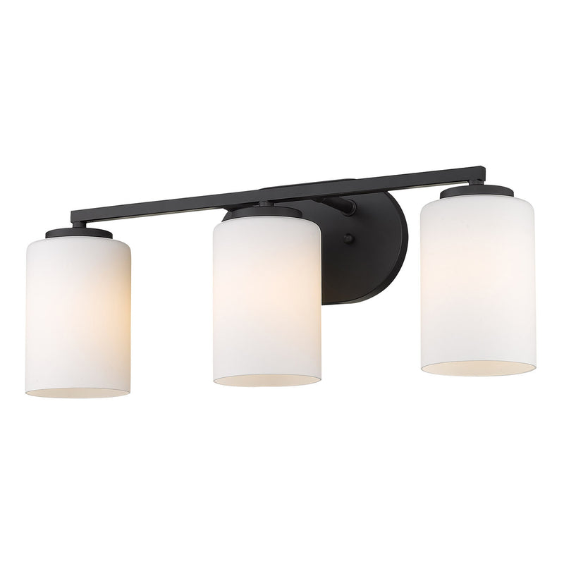 Golden 2243-BA3 BLK-OP Three Light Bath Vanity, Matte Black