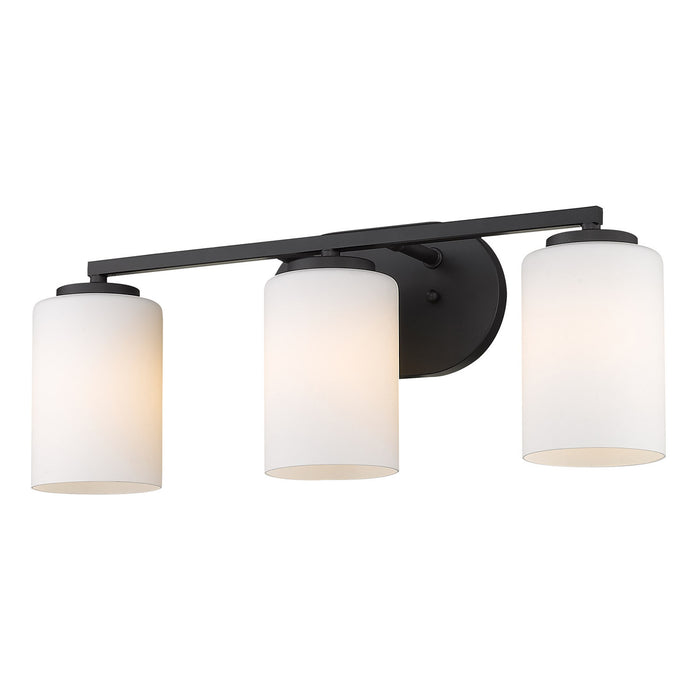 Golden 2243-BA3 BLK-OP Three Light Bath Vanity, Matte Black