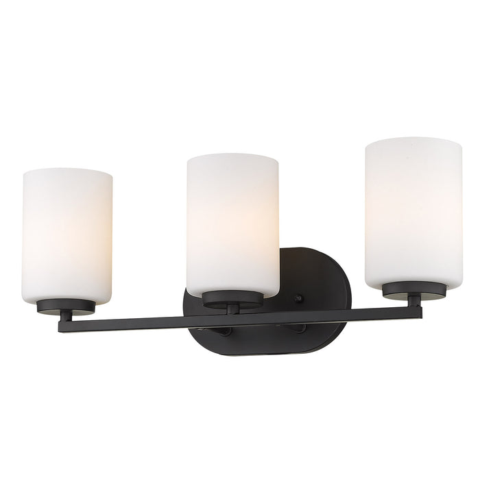 Golden 2243-BA3 BLK-OP Three Light Bath Vanity, Matte Black