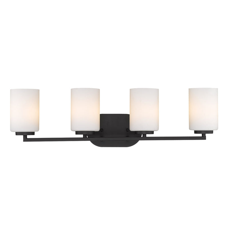 Golden 2243-BA4 BLK-OP Four Light Bath Vanity, Matte Black