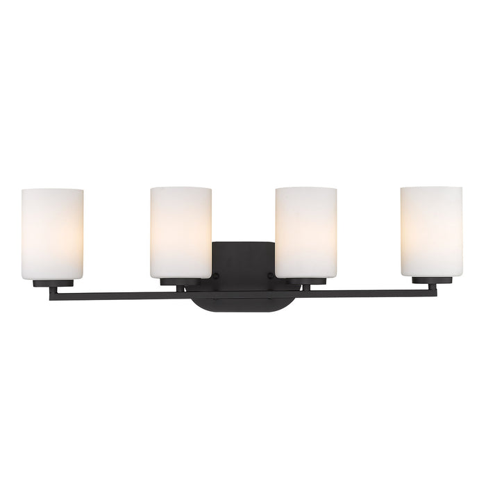 Golden 2243-BA4 BLK-OP Four Light Bath Vanity, Matte Black