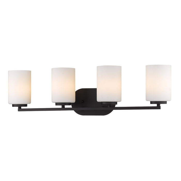 Golden 2243-BA4 BLK-OP Four Light Bath Vanity, Matte Black