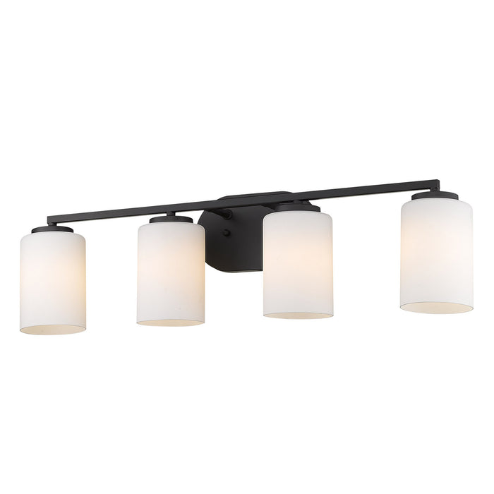 Golden 2243-BA4 BLK-OP Four Light Bath Vanity, Matte Black