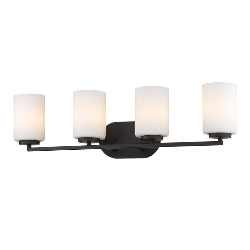 Golden 2243-BA4 BLK-OP Four Light Bath Vanity, Matte Black