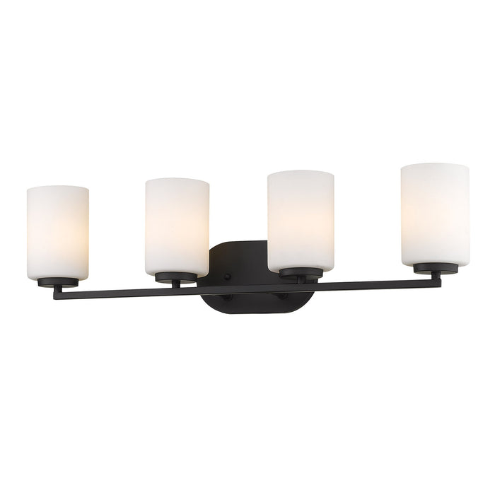 Golden 2243-BA4 BLK-OP Four Light Bath Vanity, Matte Black