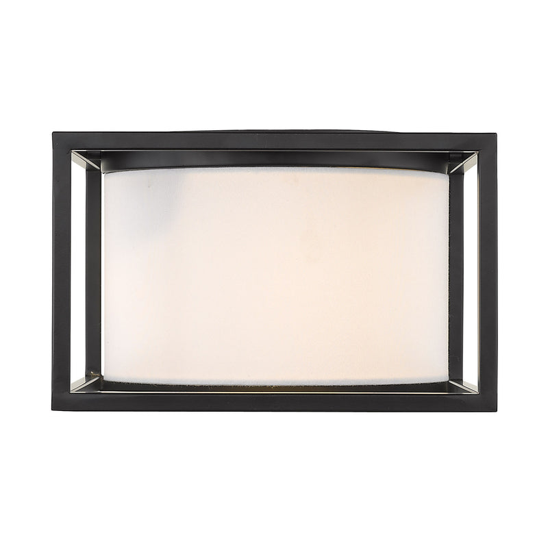 Golden 2243-FM BLK-MWS Two Light Flush Mount, Matte Black