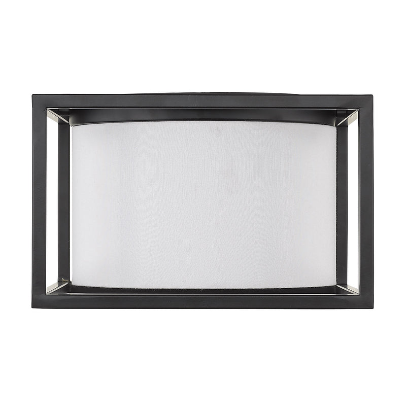 Golden 2243-FM BLK-MWS Two Light Flush Mount, Matte Black