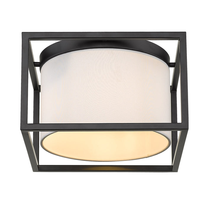 Golden 2243-FM BLK-MWS Two Light Flush Mount, Matte Black
