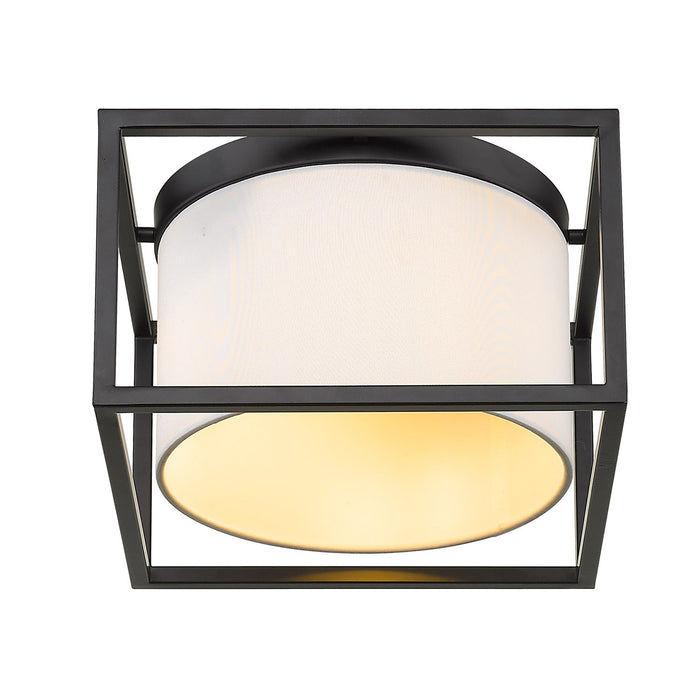 Golden 2243-FM BLK-MWS Two Light Flush Mount, Matte Black