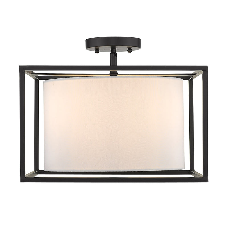 Golden 2243-SF BLK-MWS Three Light Semi-Flush Mount, Matte Black