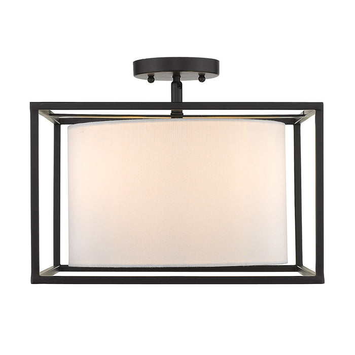 Golden 2243-SF BLK-MWS Three Light Semi-Flush Mount, Matte Black