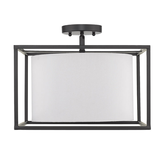 Golden 2243-SF BLK-MWS Three Light Semi-Flush Mount, Matte Black