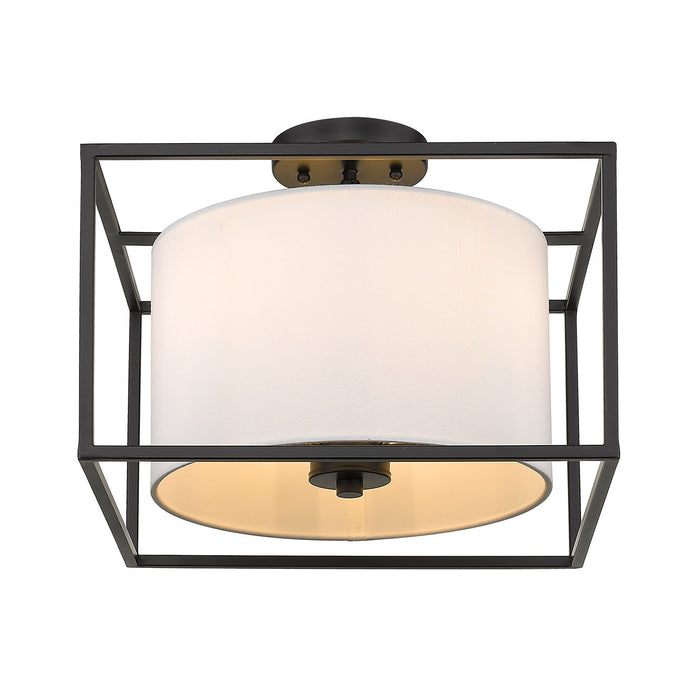 Golden 2243-SF BLK-MWS Three Light Semi-Flush Mount, Matte Black