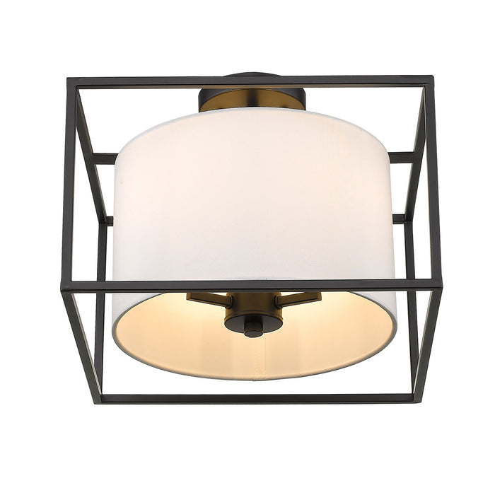 Golden 2243-SF BLK-MWS Three Light Semi-Flush Mount, Matte Black