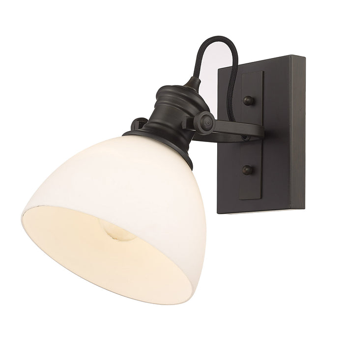 Golden 3118-BA1 RBZ-OP One Light Bath Vanity, Rubbed Bronze