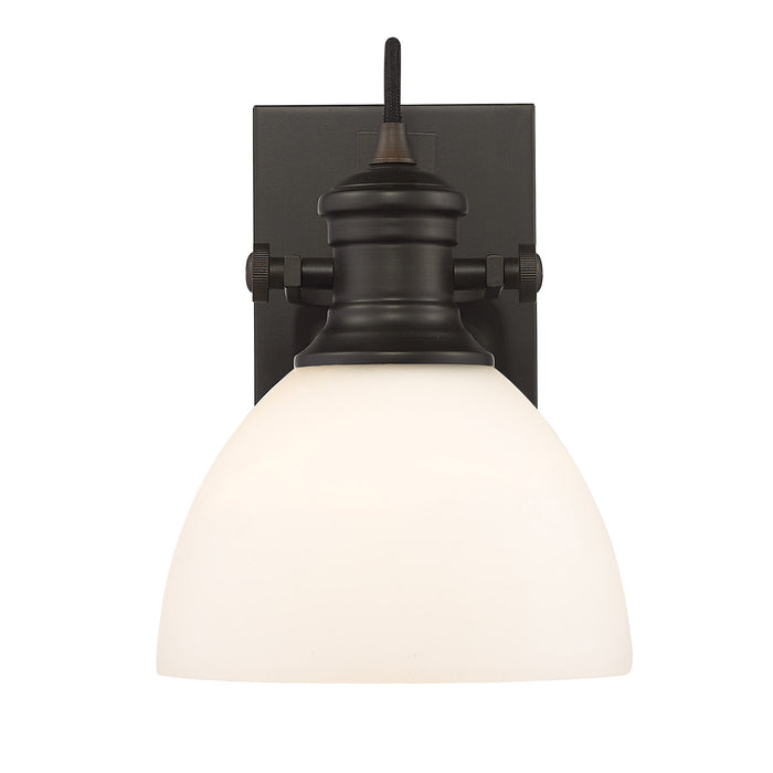 Golden 3118-BA1 RBZ-OP One Light Bath Vanity, Rubbed Bronze