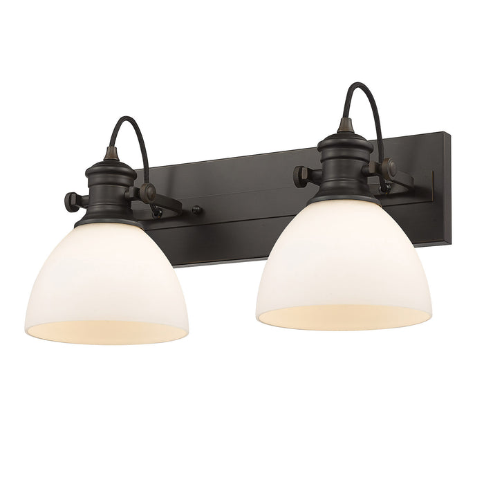 Golden 3118-BA2 RBZ-OP Two Light Bath Vanity, Rubbed Bronze